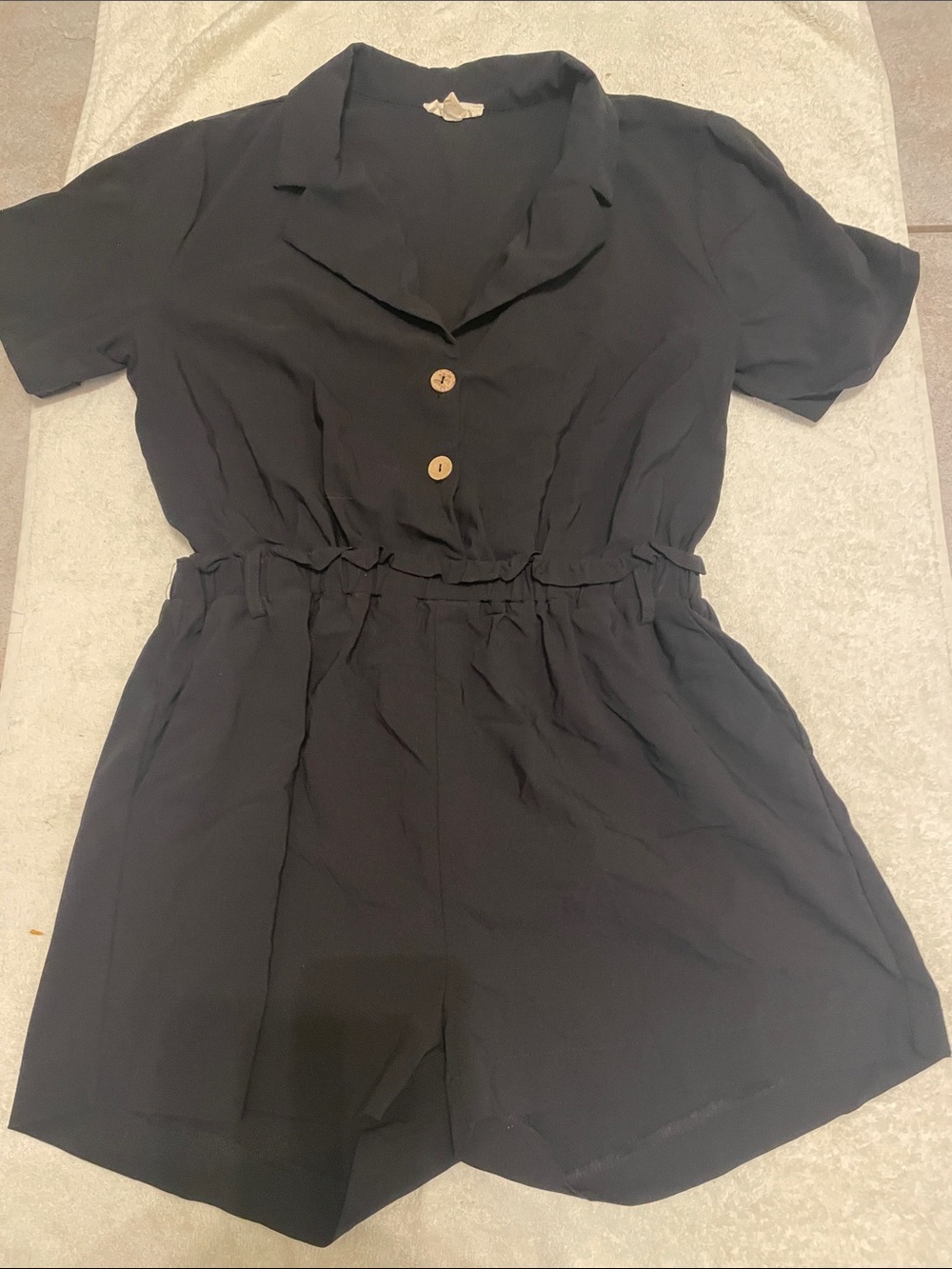 Chocolate USA Black Short-Sleeve Romper